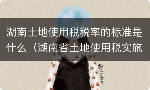 湖南土地使用税税率的标准是什么（湖南省土地使用税实施细则）
