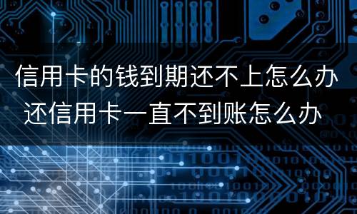 信用卡的钱到期还不上怎么办 还信用卡一直不到账怎么办