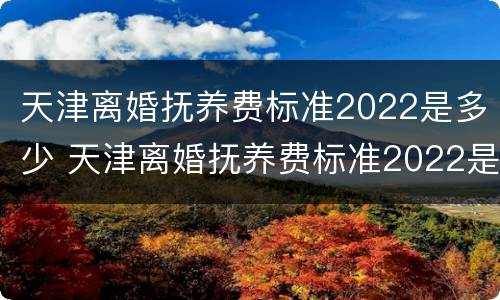天津离婚抚养费标准2022是多少 天津离婚抚养费标准2022是多少呢
