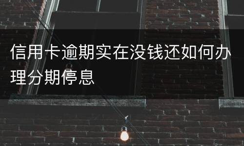 信用卡逾期实在没钱还如何办理分期停息