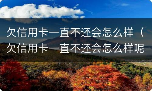 欠信用卡一直不还会怎么样（欠信用卡一直不还会怎么样呢）