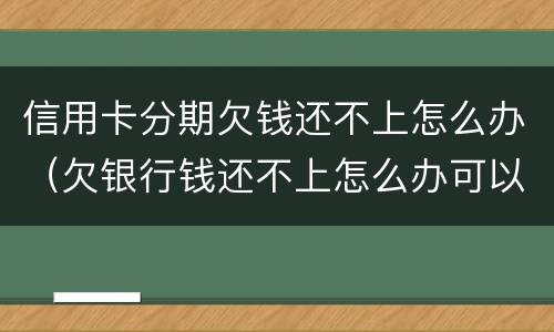 信用卡分期欠钱还不上怎么办（欠银行钱还不上怎么办可以分期还吗）