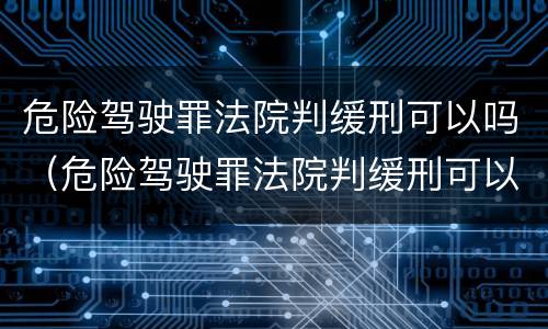 危险驾驶罪法院判缓刑可以吗（危险驾驶罪法院判缓刑可以吗多久）