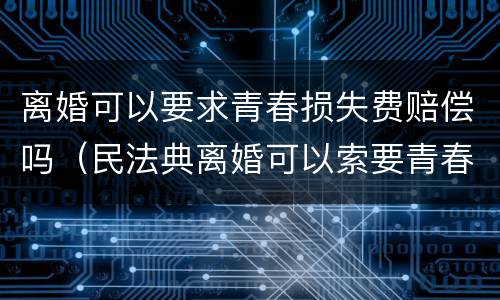 离婚可以要求青春损失费赔偿吗（民法典离婚可以索要青春损失费吗）