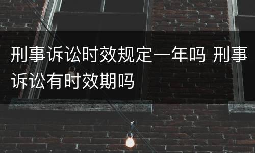 刑事诉讼时效规定一年吗 刑事诉讼有时效期吗