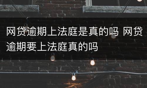 网贷逾期上法庭是真的吗 网贷逾期要上法庭真的吗