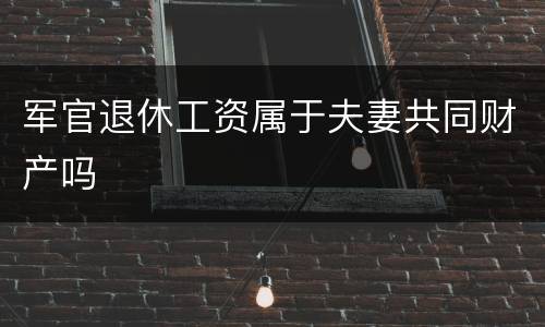 军官退休工资属于夫妻共同财产吗