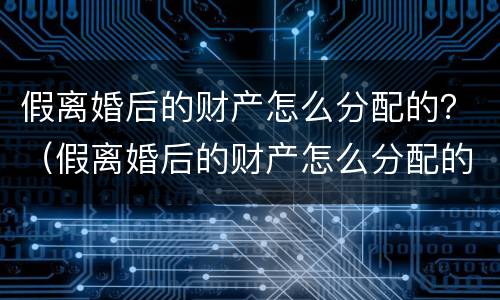 假离婚后的财产怎么分配的？（假离婚后的财产怎么分配的呢）