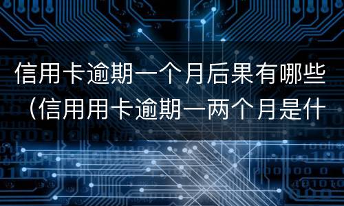信用卡逾期一个月后果有哪些（信用用卡逾期一两个月是什么后果）