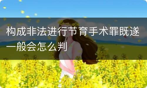构成非法进行节育手术罪既遂一般会怎么判