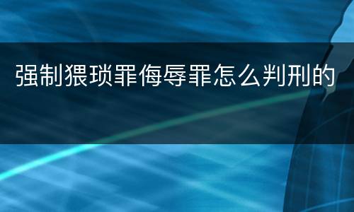 强制猥琐罪侮辱罪怎么判刑的