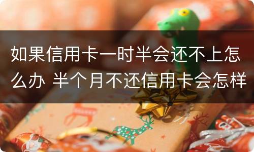如果信用卡一时半会还不上怎么办 半个月不还信用卡会怎样