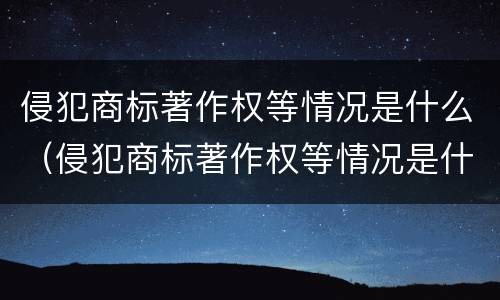 侵犯商标著作权等情况是什么（侵犯商标著作权等情况是什么行为）
