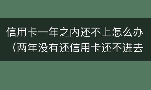 信用卡一年之内还不上怎么办（两年没有还信用卡还不进去怎么办）
