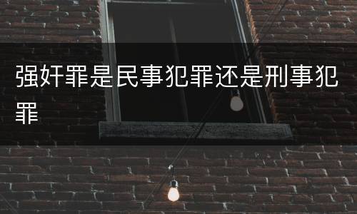 强奸罪是民事犯罪还是刑事犯罪