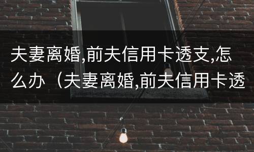 夫妻离婚,前夫信用卡透支,怎么办（夫妻离婚,前夫信用卡透支,怎么办）