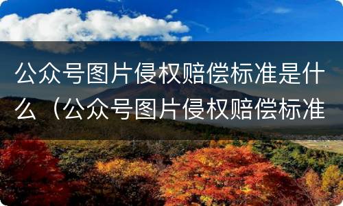 公众号图片侵权赔偿标准是什么（公众号图片侵权赔偿标准是什么样的）