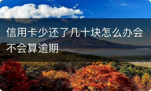 信用卡少还了几十块怎么办会不会算逾期