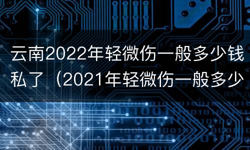 云南2022年轻微伤一般多少钱私了（2021年轻微伤一般多少钱私了）