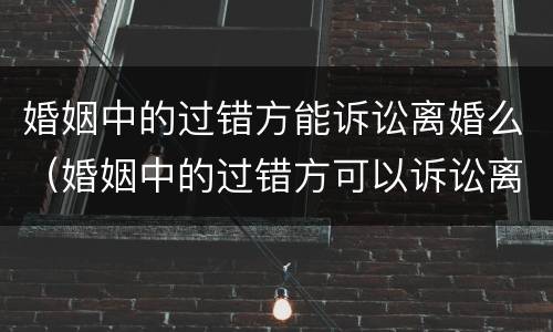 婚姻中的过错方能诉讼离婚么（婚姻中的过错方可以诉讼离婚吗?）