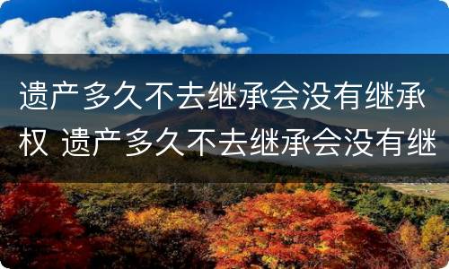 遗产多久不去继承会没有继承权 遗产多久不去继承会没有继承权呢