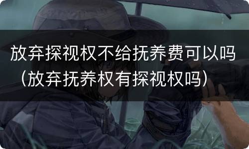 放弃探视权不给抚养费可以吗（放弃抚养权有探视权吗）