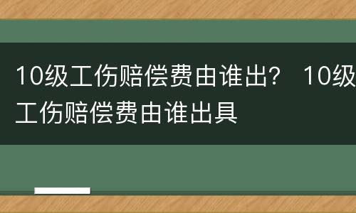 10级工伤赔偿费由谁出？ 10级工伤赔偿费由谁出具