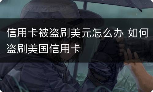 信用卡被盗刷美元怎么办 如何盗刷美国信用卡