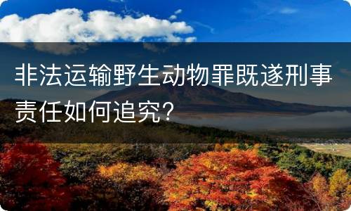 非法运输野生动物罪既遂刑事责任如何追究?