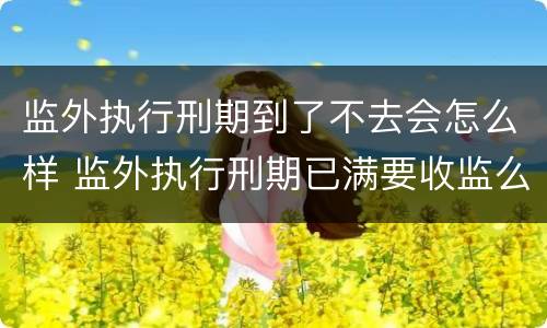 监外执行刑期到了不去会怎么样 监外执行刑期已满要收监么