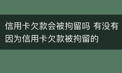 信用卡欠款会被拘留吗 有没有因为信用卡欠款被拘留的
