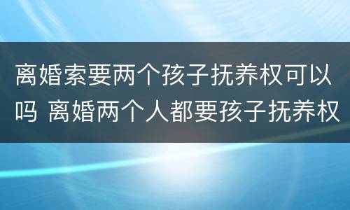 离婚索要两个孩子抚养权可以吗 离婚两个人都要孩子抚养权怎么办