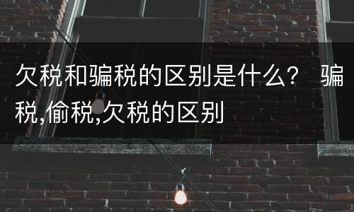 欠税和骗税的区别是什么？ 骗税,偷税,欠税的区别