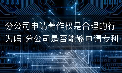 分公司申请著作权是合理的行为吗 分公司是否能够申请专利
