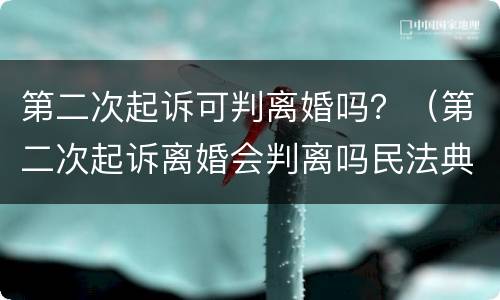 第二次起诉可判离婚吗？（第二次起诉离婚会判离吗民法典）