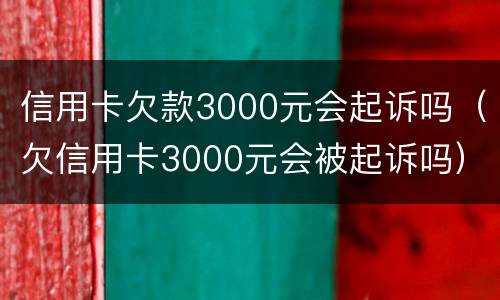 信用卡欠款3000元会起诉吗（欠信用卡3000元会被起诉吗）