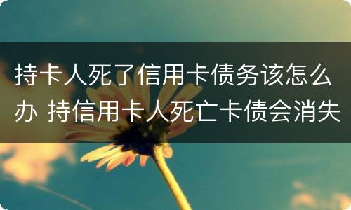 持卡人死了信用卡债务该怎么办 持信用卡人死亡卡债会消失