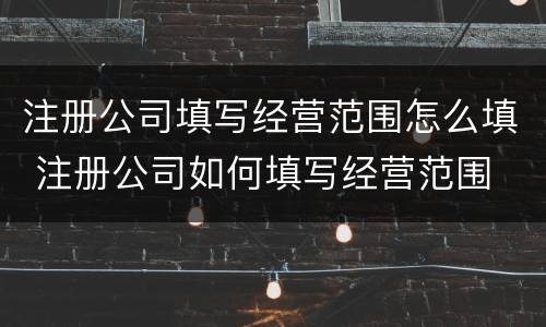 注册公司填写经营范围怎么填 注册公司如何填写经营范围