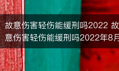 故意伤害轻伤能缓刑吗2022 故意伤害轻伤能缓刑吗2022年8月
