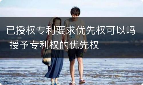 已授权专利要求优先权可以吗 授予专利权的优先权