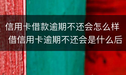 信用卡借款逾期不还会怎么样 借信用卡逾期不还会是什么后果