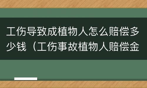 工伤导致成植物人怎么赔偿多少钱（工伤事故植物人赔偿金是多少钱?）