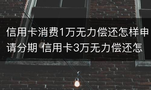 信用卡消费1万无力偿还怎样申请分期 信用卡3万无力偿还怎么办