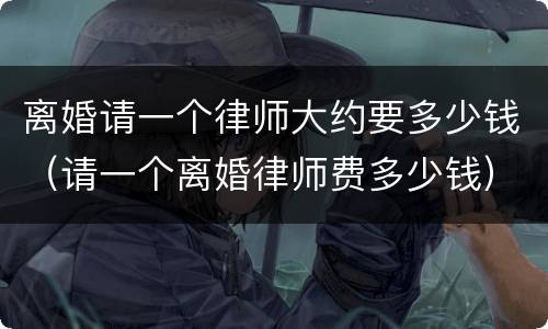 离婚请一个律师大约要多少钱（请一个离婚律师费多少钱）