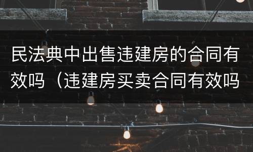 民法典中出售违建房的合同有效吗（违建房买卖合同有效吗）