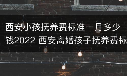 西安小孩抚养费标准一月多少钱2022 西安离婚孩子抚养费标准2017