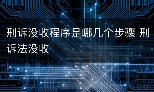 刑诉没收程序是哪几个步骤 刑诉法没收