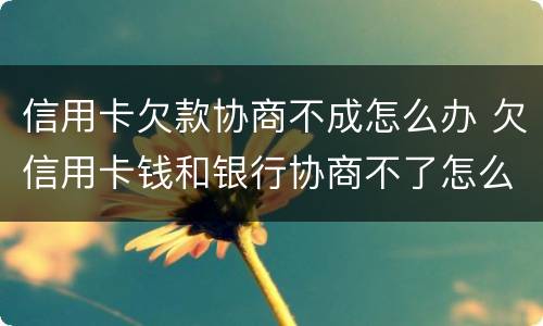 信用卡欠款协商不成怎么办 欠信用卡钱和银行协商不了怎么办