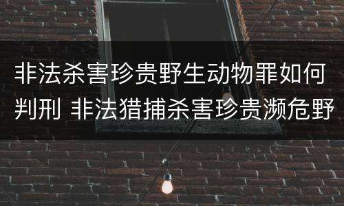 非法杀害珍贵野生动物罪如何判刑 非法猎捕杀害珍贵濒危野生动物罪情节严重