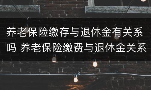 养老保险缴存与退休金有关系吗 养老保险缴费与退休金关系